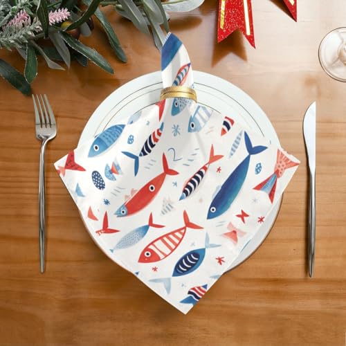 Servilletas de Tela Japanese Fish 6 piezas 20 x 20 pulgadas miniatura 4