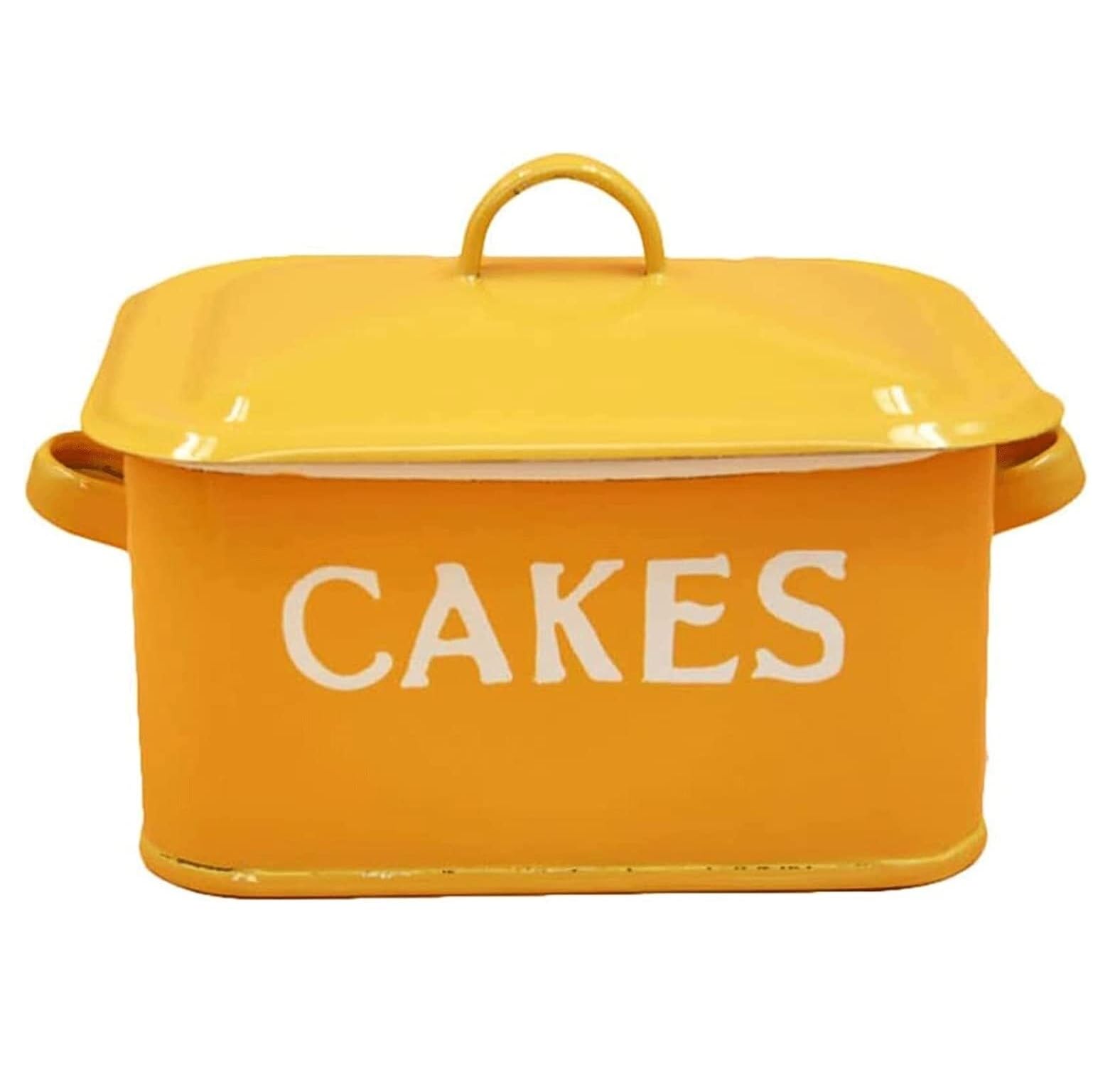 Przechowywanie Kuchenne Metalowy Pojemnik Na Chleb Retro Nostalgiczny Z Pokrywką I Rękami Uchwyt Wystrój Domu Wiejskiego Do Przechowywania Chleba(Yellow)