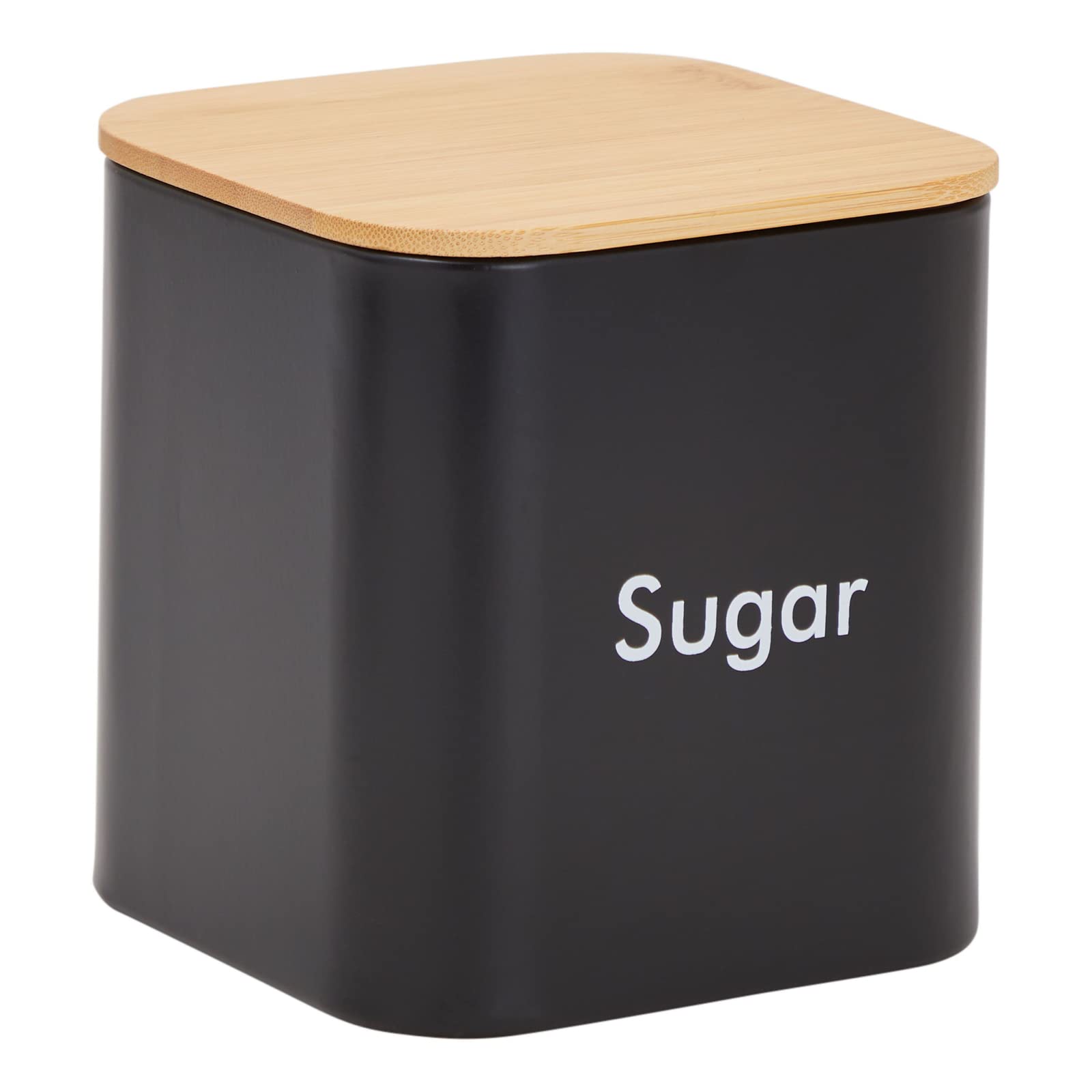 Sugar Tea Coffee Kitchen Canister Set, Black Stainless Steel Containers