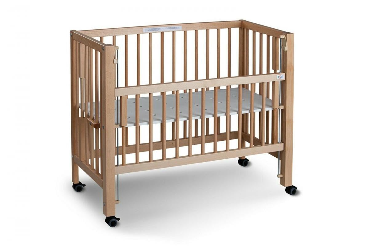tiSsi ® Anstellbett Beistellbett Stubenwagen Buche Natur Maxi 90 x 50 cm beige