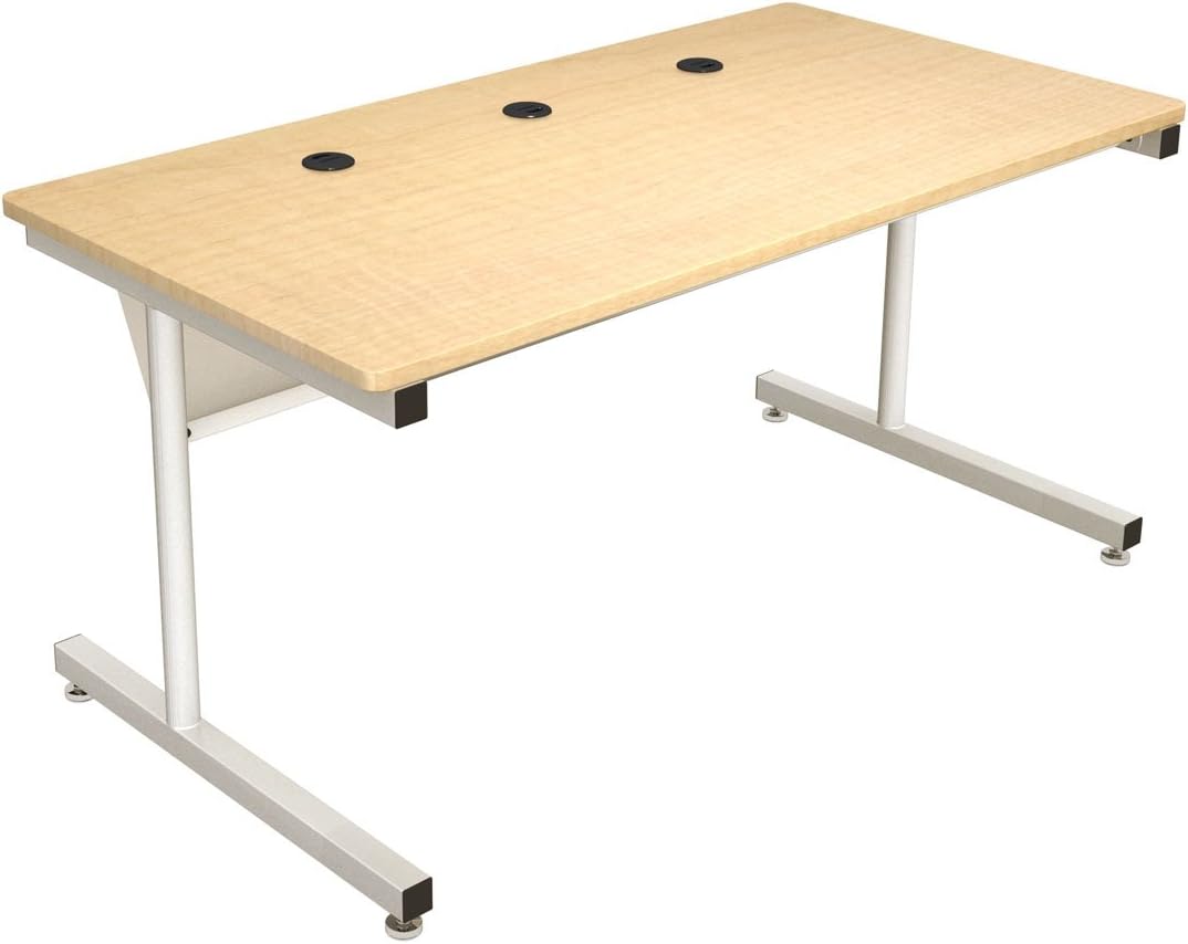 Amazon.com : Basic Computer Table - Gray Frame, Maple Surface, 60