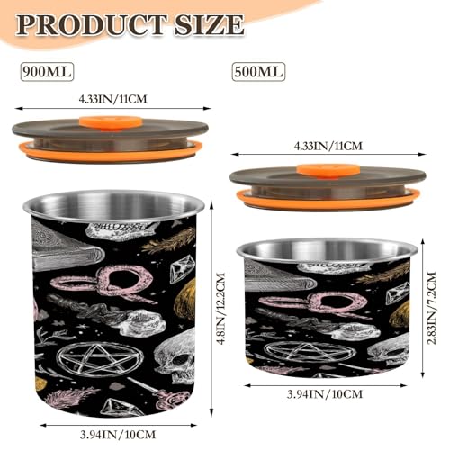 Envase Hermético de Acero Inoxidable 900ml con Tapa Clara miniatura 2