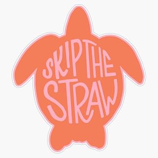 Magnet Skip The Straw Plastic Straw Ban Magnetic Vinyl Sticker 5"