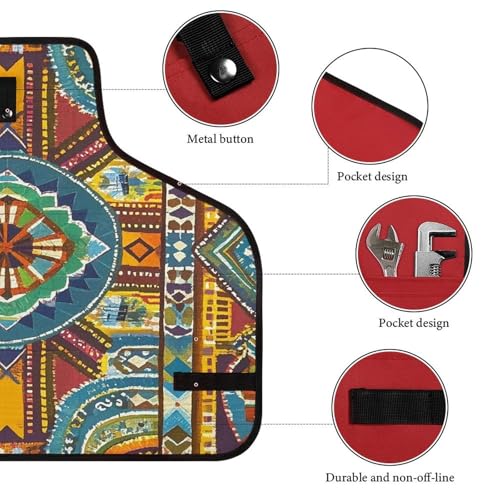 Delantal de trabajo con patrón textil estilo africano miniatura 3