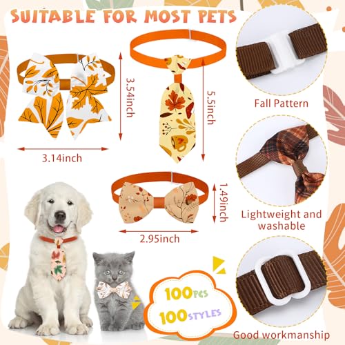 100 Corbatas para Perro Huhumy Set Otoño Mediano Grande miniatura 3