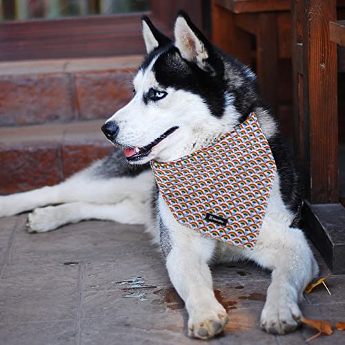 Maca Bates Lgbt Rainbow Cloud Cute Pride Dog Bandana,Soft Cotton Dog Triangle Scarf, Adjustable Bandana For Small Medium Large Dog(Rainbow Cloud,L) #TOP3
