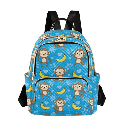 Sletend Mini Backpack Monkey Banana Fashion Backpack Purse for Women,Handbag Shoulder Bag Casual Daypack, Ladies Gift for College Work?S?