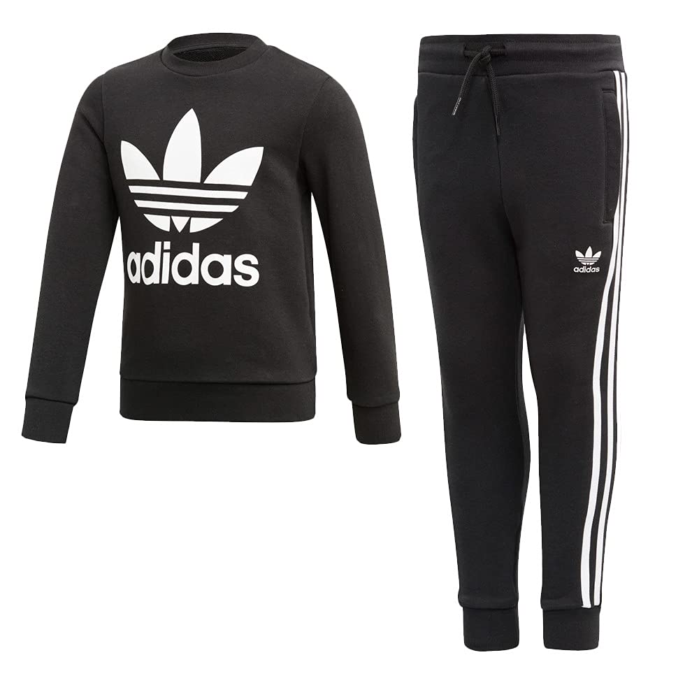 adidas Dziecięcy zestaw krewnych Tracksuit, czarny/biały, 5-6Y