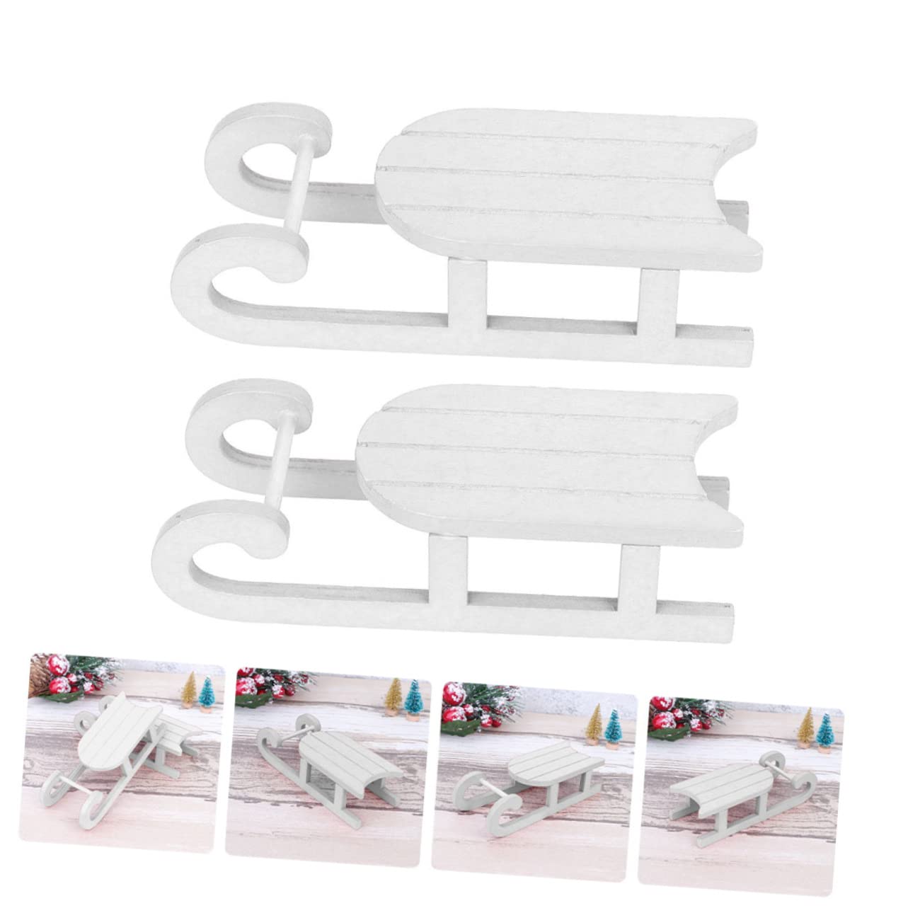 MAGICLULU 8 Sätze Weihnachtsschlitten Ornamente Gewichtsschlitten Weihnachtsschmuck Schneeflocken Schlitten Schneemann Weihnachtsdekorationen Aufblasbarer 2 Stück * 8