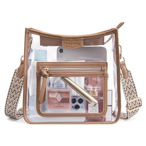 Image of Missnine Clear Crossbody Bags for Women Stadium Approved Clear Purse for Concert Transparent Plastic Bag with Guitar Strap