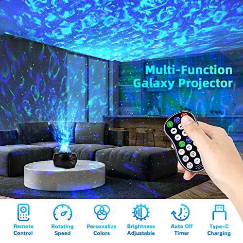 Galaxy Projector, Star Projector Night Light With Remote Control, Music Speaker And Timer Ocean Wave Light, Led Mini Disco Ball Light Dad Birthday Gift For Kids Adults Teen Bedroom Decoration #TOP2