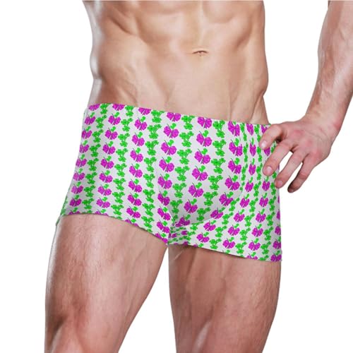 Purple Bows Clover Mens Swim Trunk Swimwear Bathing Suit Swim Brief Square Leg Board Short S B04051323