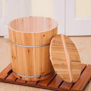 Balde de Banho de Pés de Madeira Reduzindo o Estresse Madeira Maciça com Tampa Banheira de Pés Barril de Banho de Pés Barril de Banho de Pés Barril de Banho de Pés Massagem nos Pés Super fácil de usar