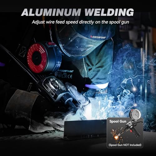 Image of ARCCAPTAIN 180A MIG Welder 110V 220V 6 in 1 Multiprocess Welder Machine | Dual Color Clear Display, Synergy Control MIG, MMA, Spool Gun Lift TIG, 2T 4T, Gas Check, Home Repair, DIY, Metalworking Tool