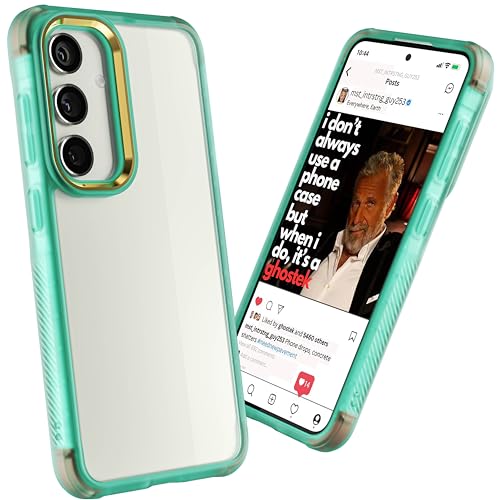 Image of Ghostek Covert Galaxy S24 Phone Case Clear with Military Grade Shockproof Protection, Non-Slip Grip, Protective Silicone Cover Designed for 2024 Samsung Galaxy S24 (6.2 inch) (Teal)