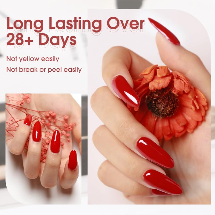 Miniatura 7 de ROSALIND Polvo acrílico rojo para uñas, 1.76 oz1.76 onzas, polvo acrílico rojo para extensión de uñas, polvo de uñas rojo de polímero de cristal