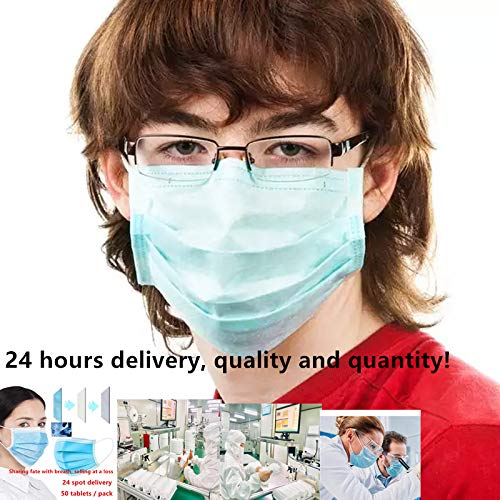 CJBD 20/30/40/50 / 60pcs, Disposable Anti-Virus, Dust-Proof And Haze Breathing Filter, Blue Three-Layer Melt-Blown Fabric + Non-Woven Fabric,40 pieces