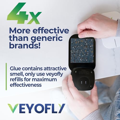 Image of VEYOFLY Fruit Fly Traps Indoor Plug-in UV, Gnat Trap, 1 Device + 3 Refills