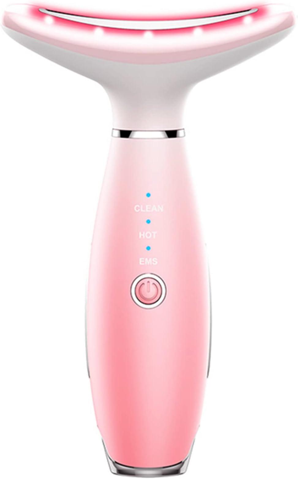 EMS Neck Massager, Rechargeable Facial Neck Lifting Device Face Massager Beauty Neck Instrument of 3 Modes, Anti-Aging Skin Care Beauty Gift for Women (Pink)