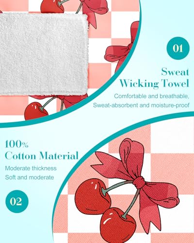 Plifal Scrub Cap Adjustable with Sweatband & Buttons - 100% Cotton Cute Cherry Surgical Nurse Working Cap Women Scrub Bonnet, Surgeon Head Cap & 2 Satin Scrunchies for Medical Work Accessories - Thumbnail 3