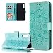 Produktbild HMTECH Schutzhülle für Samsung Galaxy A50, Motiv: Mandala-Blume, PU-Leder, Flip Wallet, Schutzhülle für Samsung Galaxy A50, LD Mandala, Grün