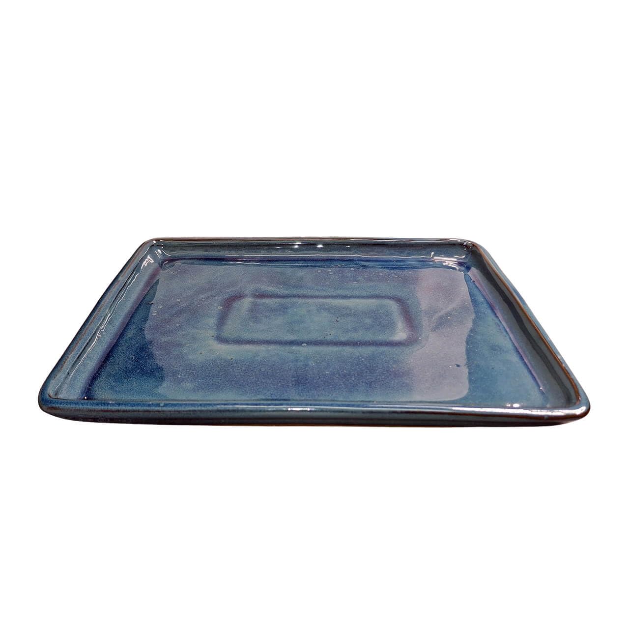 Bonsai Drip Tray - Blue Rectangle - 310x240mm | Ceramic Bonsai Tray