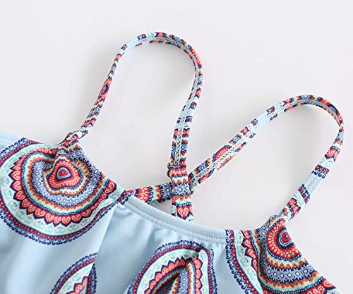 Image of Girls Two Piece Bikini Swimsuits Striped Ruffle Swimwear Falbala Bathing Suit Set
