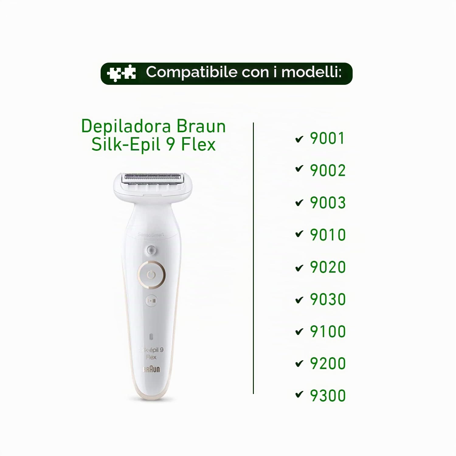 ELECTROTODO testina di rasatura di ricambio per epilatore Braun Silk Epil 9 Flex - 81719635