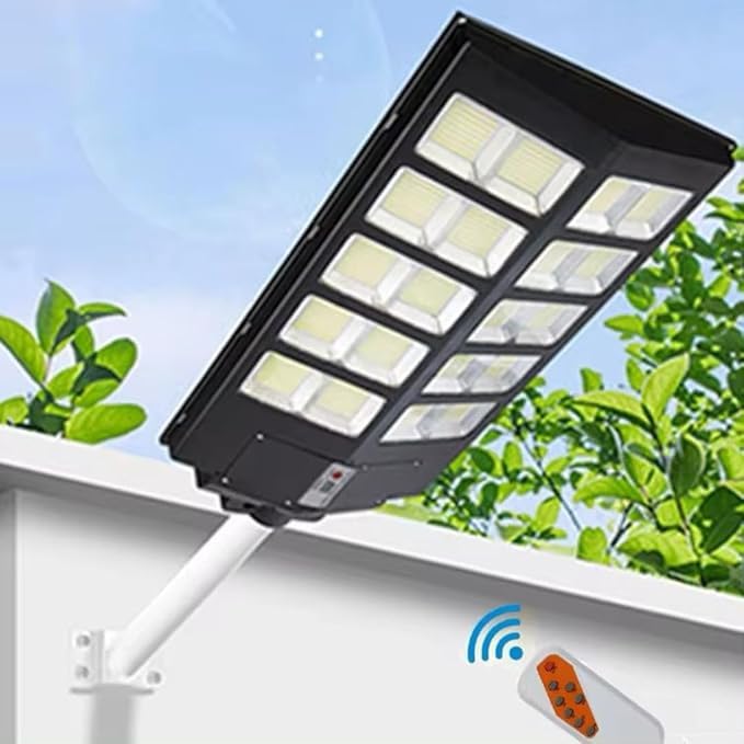Lampione Solare LED 800W da Esterno con Telecomando e Sensore di Movimento – Impermeabile IP65, 672 LED Ultra Luminosi, Pannello Solare Alta Efficienza per Giardino o Cortile