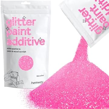 Hemway Glitter Paint Additive - Baby Pink Iridescent | 100g Microfine Metallic Flakes for Adding Sparkle to Paints & Wood Varnish | Add to Emulsion, Acrylic & Latex for Indoor Sparkly Walls