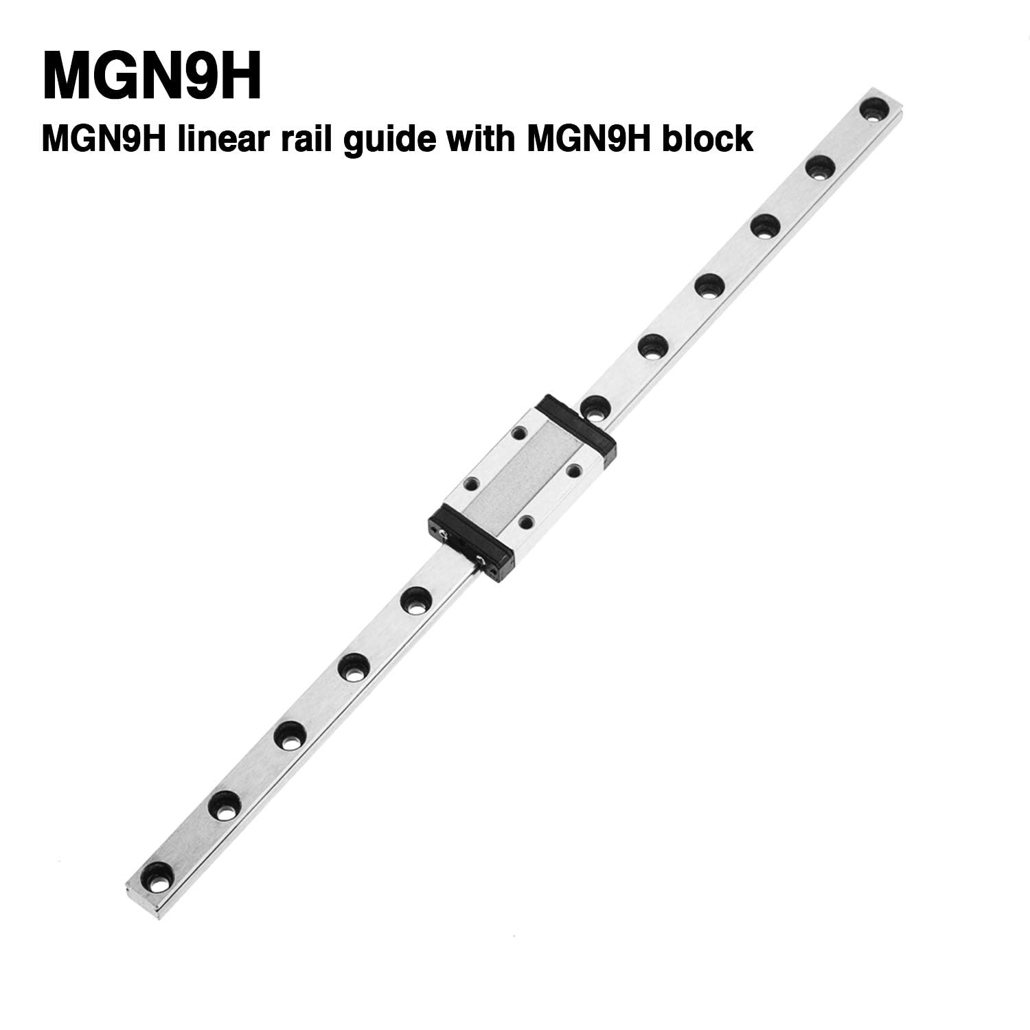750mm MGN9 Linear Sliding Rail Guide with a MGN9H Carriage Block for CNC Machine and 3D Printer (MGN9, 750mm)