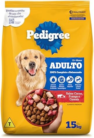 Ração Pedigree Carne Frango e Cereais Cães Adultos Raças Médias e...