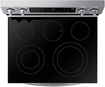 Samsung 6.3 Cu. Ft. Smart Freestanding Electric Range with No Pre-heat Air Fry & Convection, Stainless Steel, NE63A6511SS/AA