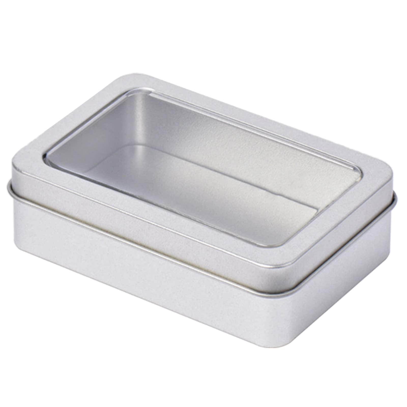 oringnat Rectangle Storage Box Small Storage Box Silver Color Jewelry Coin Container Playing Card Box Candy Storage