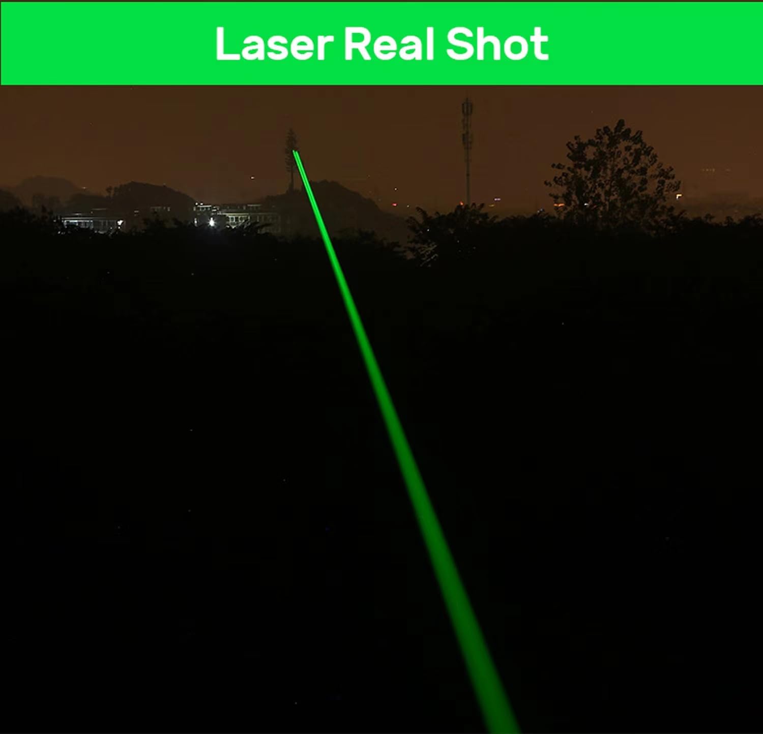 Rechargeable Green Laser Pointer - High Power, Long Range Laser with One-Touch Switch, Tactical Laser with Protective Case