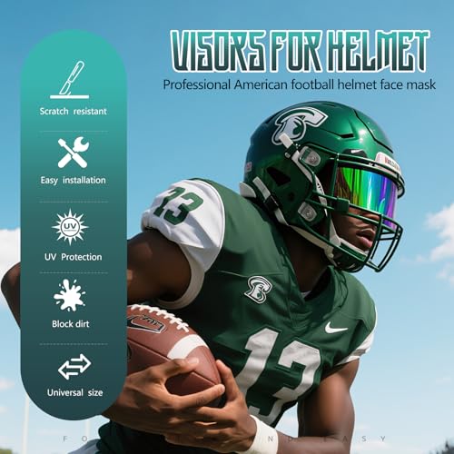 Image of 2 Pack Football Helmet Visors, Clear and Green