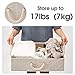 EZOWare Set of 3 Large Nursery Storage Bins Foldable Fabric Trapezoid Organizer Boxes with Cotton Rope Handle, Collapsible Basket for Shelves, Closet, Baby Toys, Diaper, Towel - Small