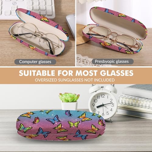 Image of Glasses Case Hard Shell,Portable Protective Eyeglasses Case, Eyeglass Holder Box with Cleaning Cloth,for Women Men
