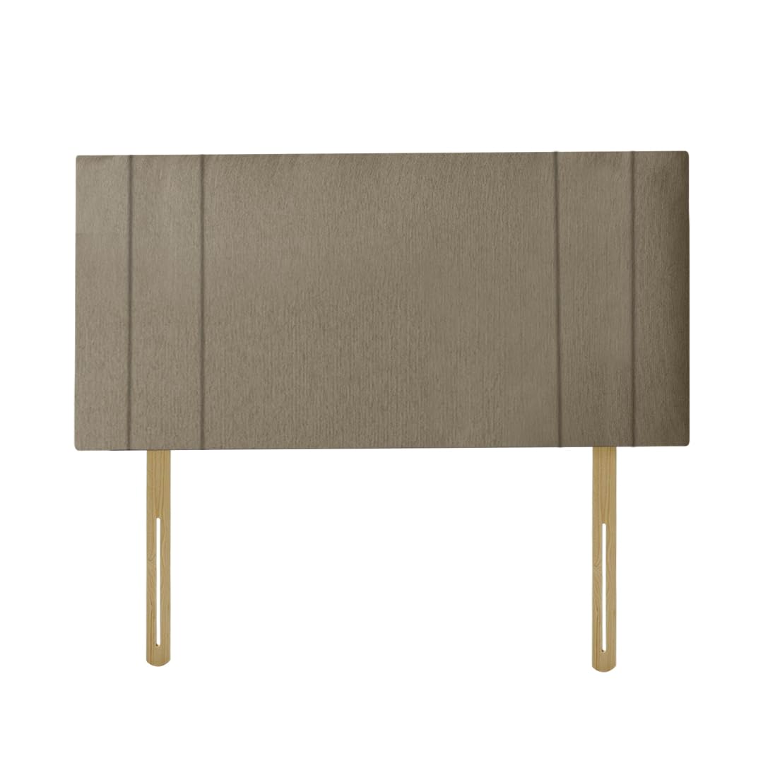 RIO Padded Lined Divan Bed Headboard | Chenille Fabric Double Headboard for bed frames | Elegant design wooden material headboards for beds (Stone,4ft6 Double H-20inch)