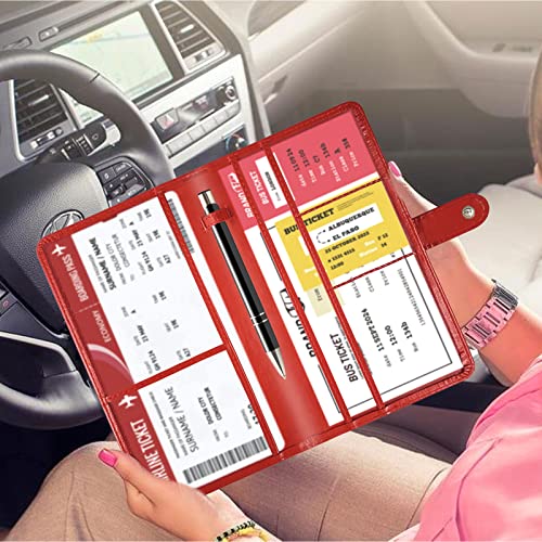 Car Registration And Insurance Card Holder With Magnetic Closure, Leather Vehicle Glove Box Automobile Documents Paperwork Wallet Case Organizer For Id, Driver's License, Key Contact Information Cards #TOP2
