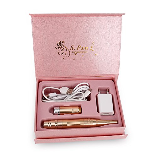 Solong Permanent Makeup Tattoo Pen Rotary Tattoo Machine Makeup Lip and Eyeliner with 15pcs Needles and 15pcs Tips EM804