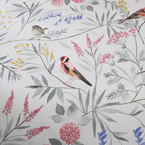 Dreams & Drapes, Pink Floral & Bird Duvet Cover, King Bedding Size (230 x 220cm), Reversible (2 Designs), 3 Pieces - Image 4
