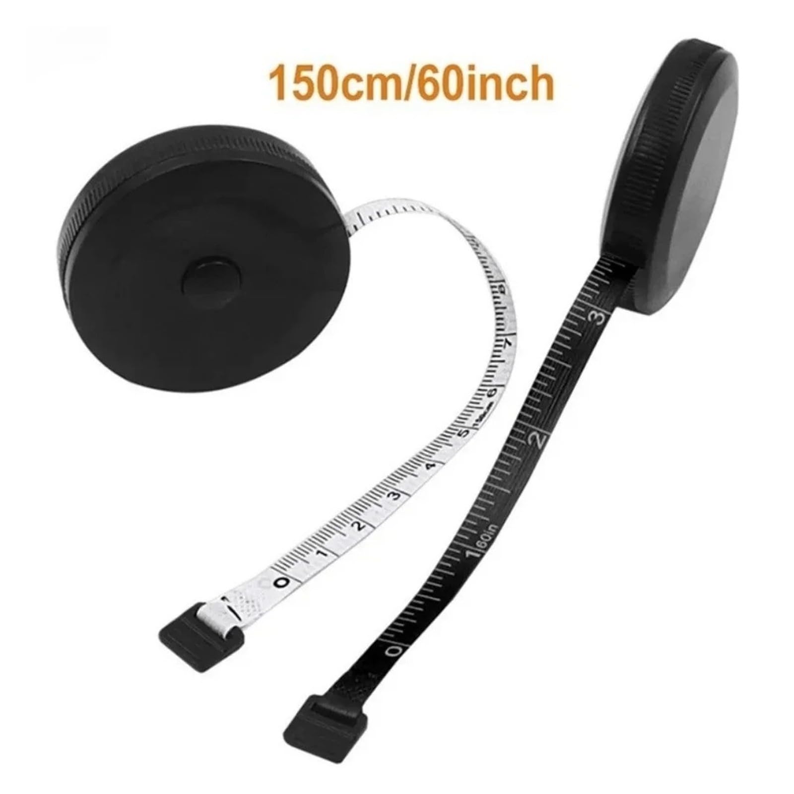 150 cm para mini cinta de tamaño de llavero portátil para costura de tamaño de ropa (1 pieza negra)