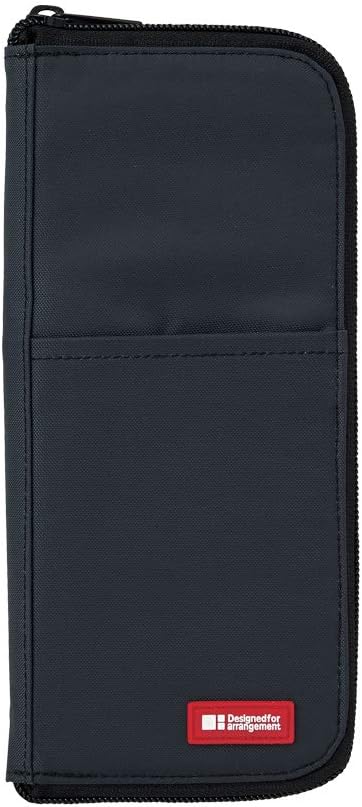 LIHIT LAB Slim Pen/Pencil Pouch, 0.7 × 3.9 × 8.5 Inches, Black (A7652-24)