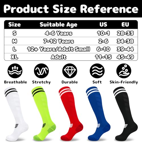 Image of Olreco Kids Soccer Socks Youth Baseball Socks Men Women Softball Sock for Girls Boys Football Sock Men Team Sports Accessory