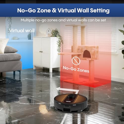 Image of Robot Vacuum and Mop with Mapping: 6000Pa Self Emptying Robotic Vacuum with LIDAR Navigation,3-in-1 Robot Vacuum for 90 Days Hands-Free Cleaning, Alexa /APP Control Ideal for Pet Hair Hard Floor Carpet