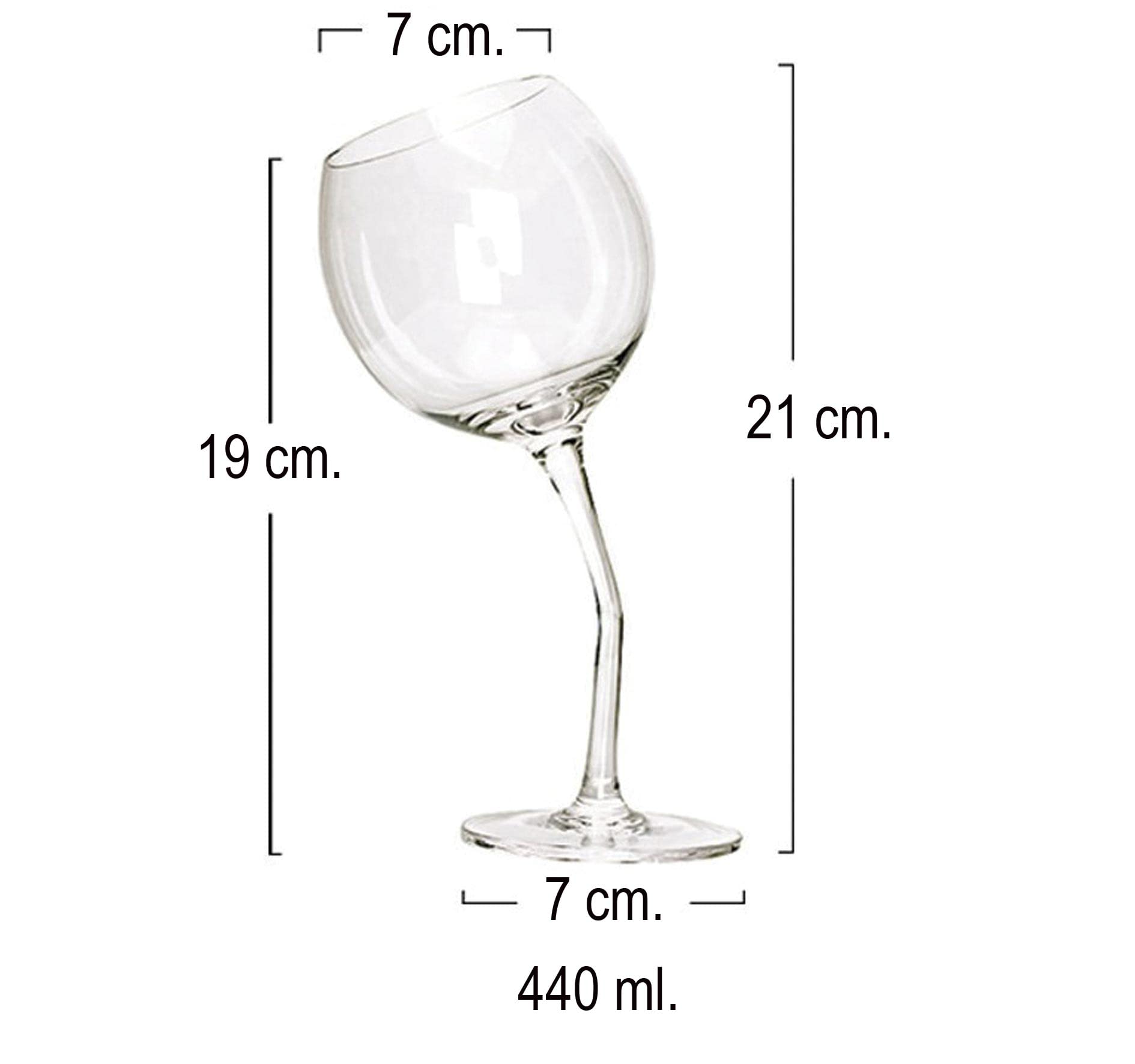Bombo Bicchiere in Vetro Calice storto per compleanno 50 anni - 440 ml