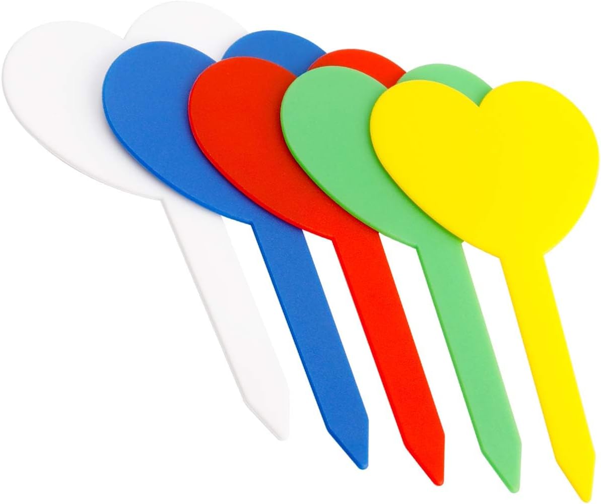 150pcs Plant Labels Seedlings, Plant Tags for Vegetable Garden Waterproof, Writable Plastic Garden Markers for Plants Outdoor Indoor, Heart-Shaped Reusable Plant Label Stakes - Image 7