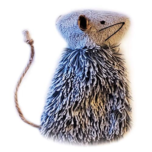 Refillable Mouse Toy Stuffed with Your Choice of 5 Different Cat Drugs (Tatarian Honeysuckle, Silver Vine, Valerian Root, Lemongrass, Catnip) (Gray, Organic Catnip)
