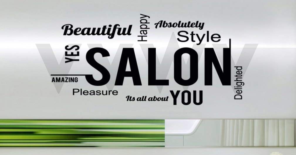 VVWV Saloon Best of Hair Saloon Positive Words Beauty Parluor Spa Wall Decal Logo Sticker Black 25.00 X 60.00 Cm (Multi 3)-image-46